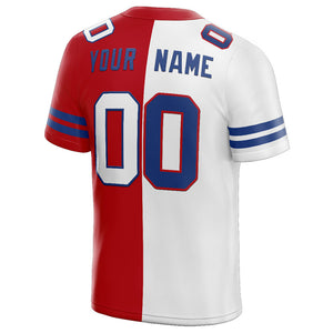 custom authentic split fashion football jersey red-white-royal