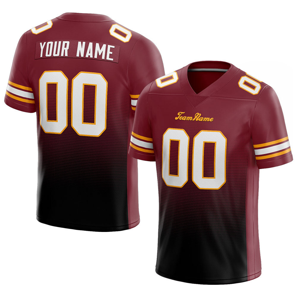 custom authentic gradient fashion football jersey burgundy-black