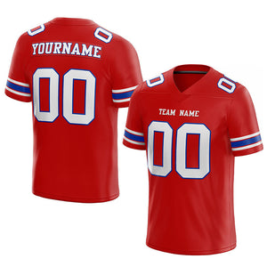 customized authentic football jersey  white navy - red mesh