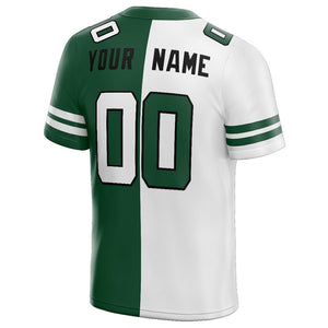 custom authentic split fashion football jersey green-white-black