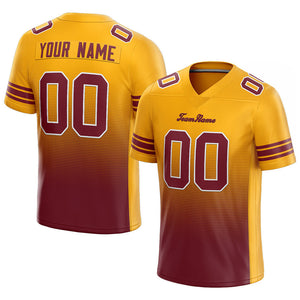 custom authentic gradient fashion football jersey yellow-burgundy