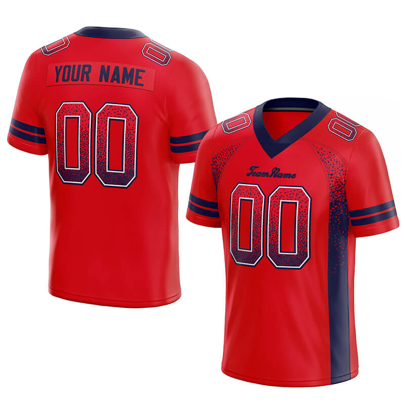 custom authentic drift fashion football jersey red-navy mesh