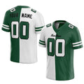 custom authentic split fashion football jersey green-white-black