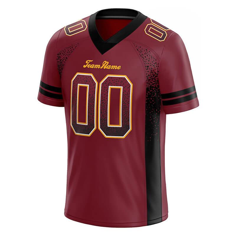 custom authentic drift fashion football jersey burghundy-black mesh