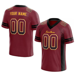 custom authentic drift fashion football jersey burghundy-black mesh