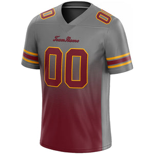 custom authentic gradient fashion football jersey gray-burgundy