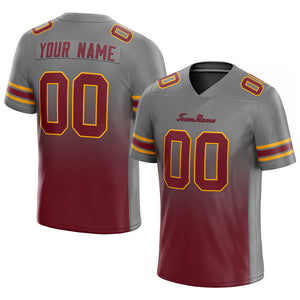 custom authentic gradient fashion football jersey gray-burgundy