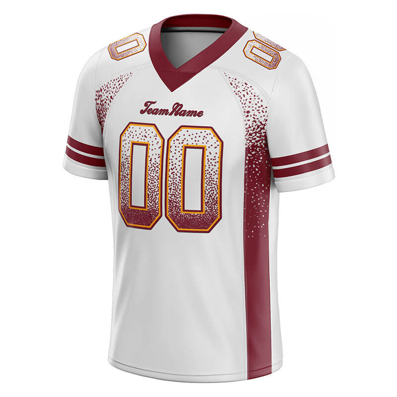 custom authentic drift fashion football jersey yellow-burghundy mesh