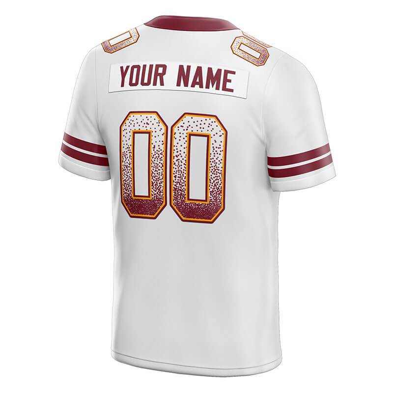 custom authentic drift fashion football jersey white-burghundy mesh