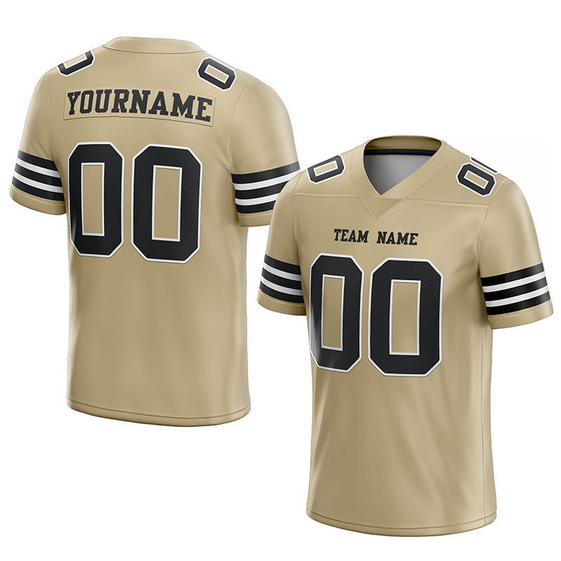customized authentic football jersey black gold-white   mesh