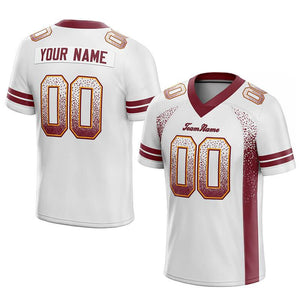 custom authentic drift fashion football jersey white-burghundy mesh