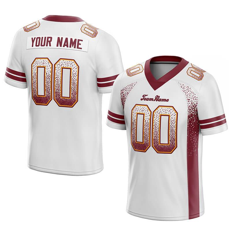 custom authentic drift fashion football jersey white-burghundy mesh