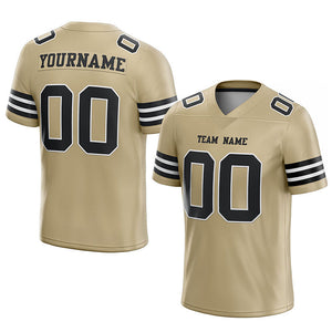 customized authentic football jersey vegas gold black-white mesh
