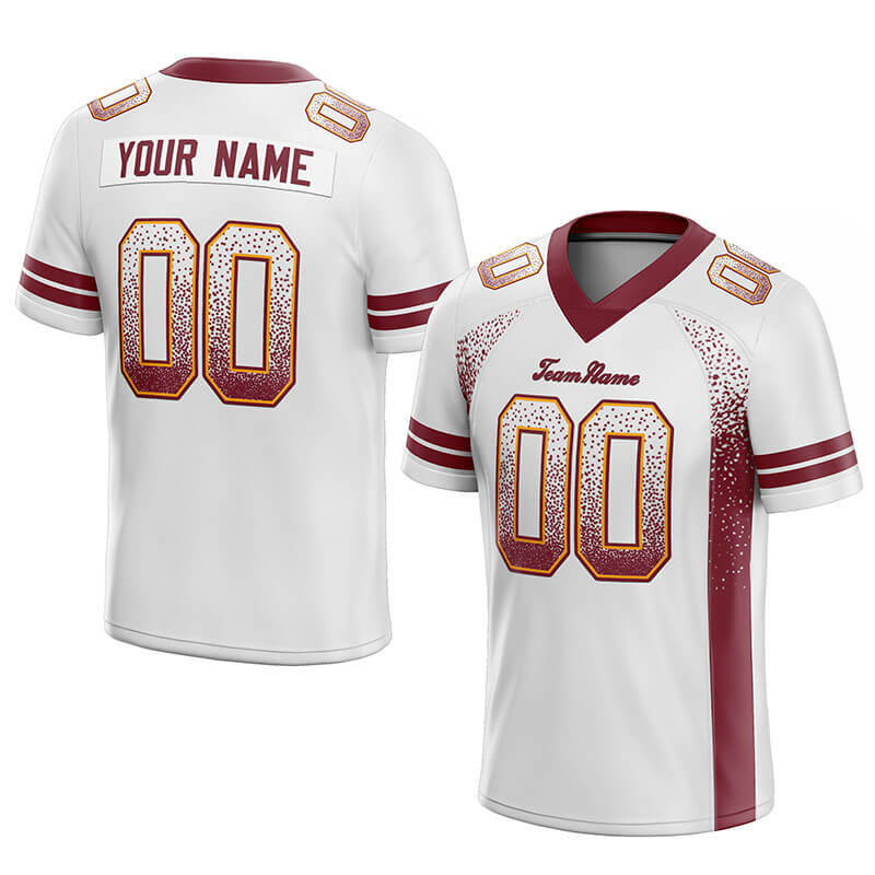 custom authentic drift fashion football jersey yellow-burghundy mesh
