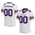 customized authentic football jersey white blue-red  mesh
