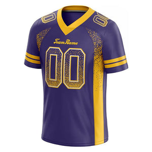 custom authentic drift fashion football jersey purple-yellow mesh