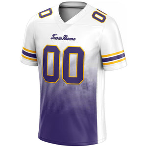 custom authentic gradient fashion football jersey white-purple