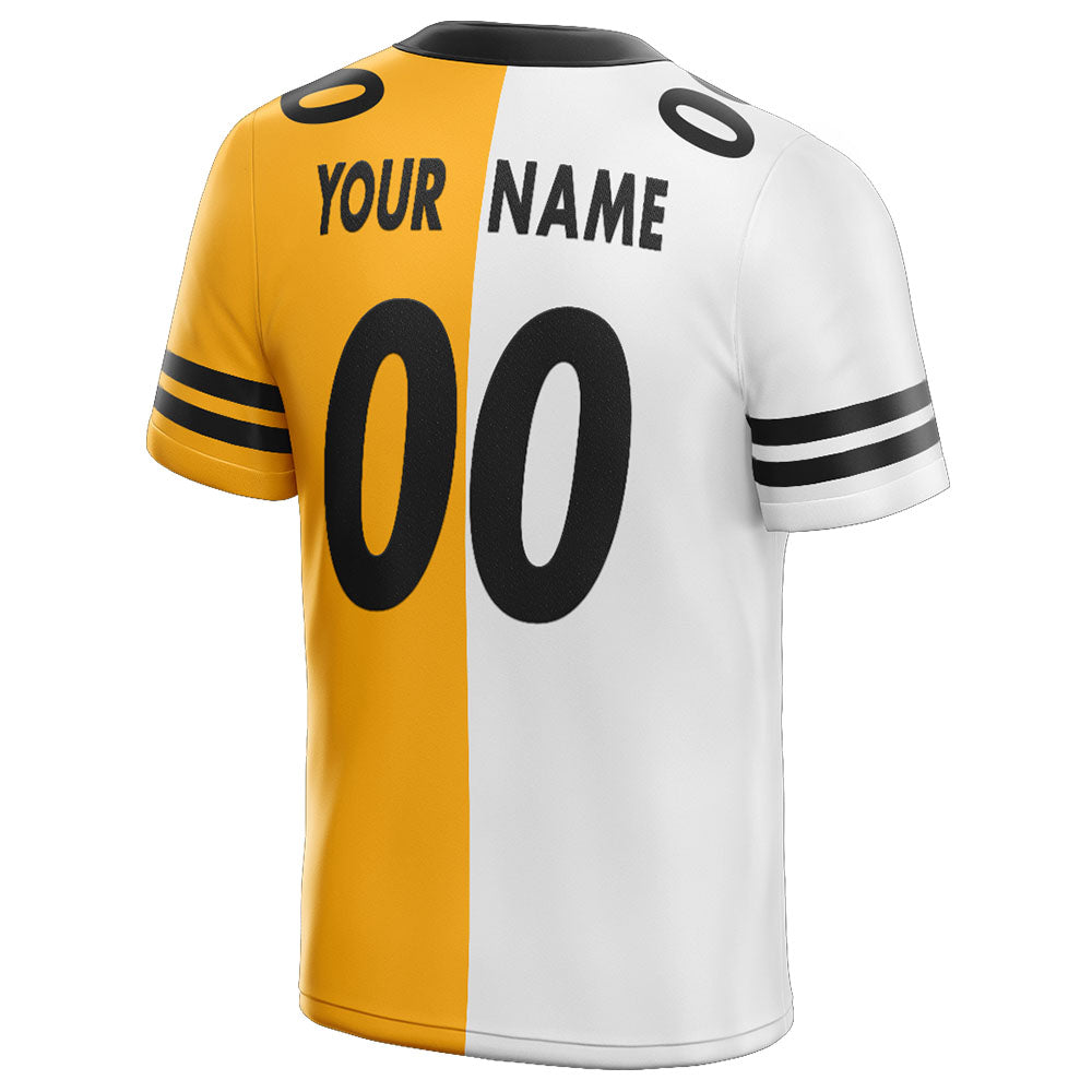 custom authentic split fashion football jersey yellow-white-black