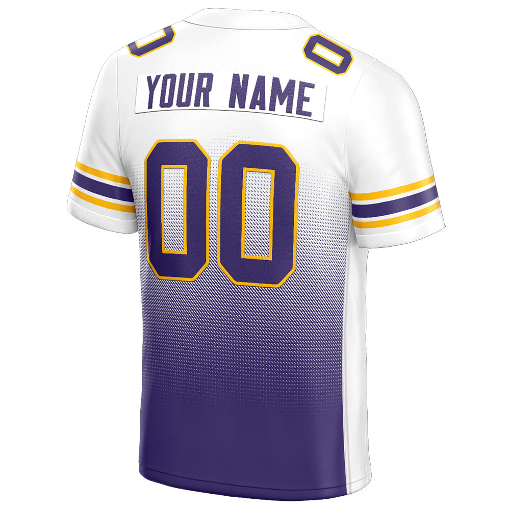 custom authentic gradient fashion football jersey white-purple