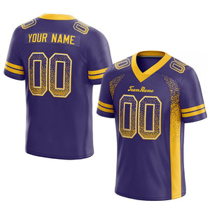 custom authentic drift fashion football jersey purple-yellow mesh