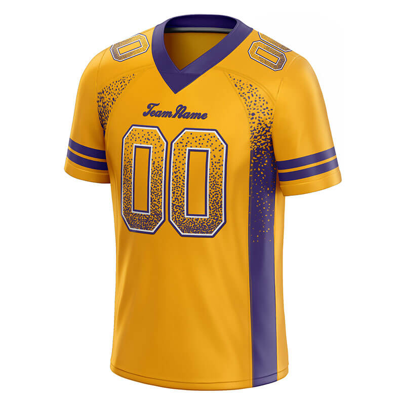 custom authentic drift fashion football jersey yellow-purple mesh