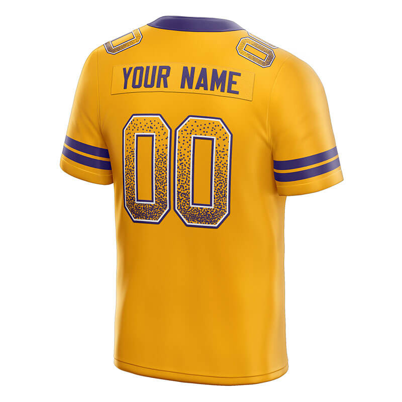 custom authentic drift fashion football jersey yellow-purple mesh