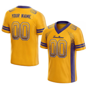 custom authentic drift fashion football jersey yellow-purple mesh