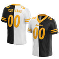 custom authentic split fashion football jersey black-white-yellow