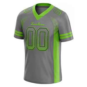 custom authentic drift fashion football jersey gray-neon green mesh