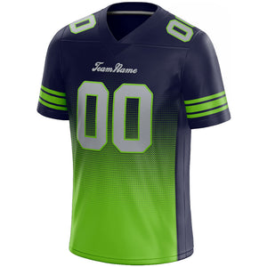 custom authentic gradient fashion football jersey gray-neon green