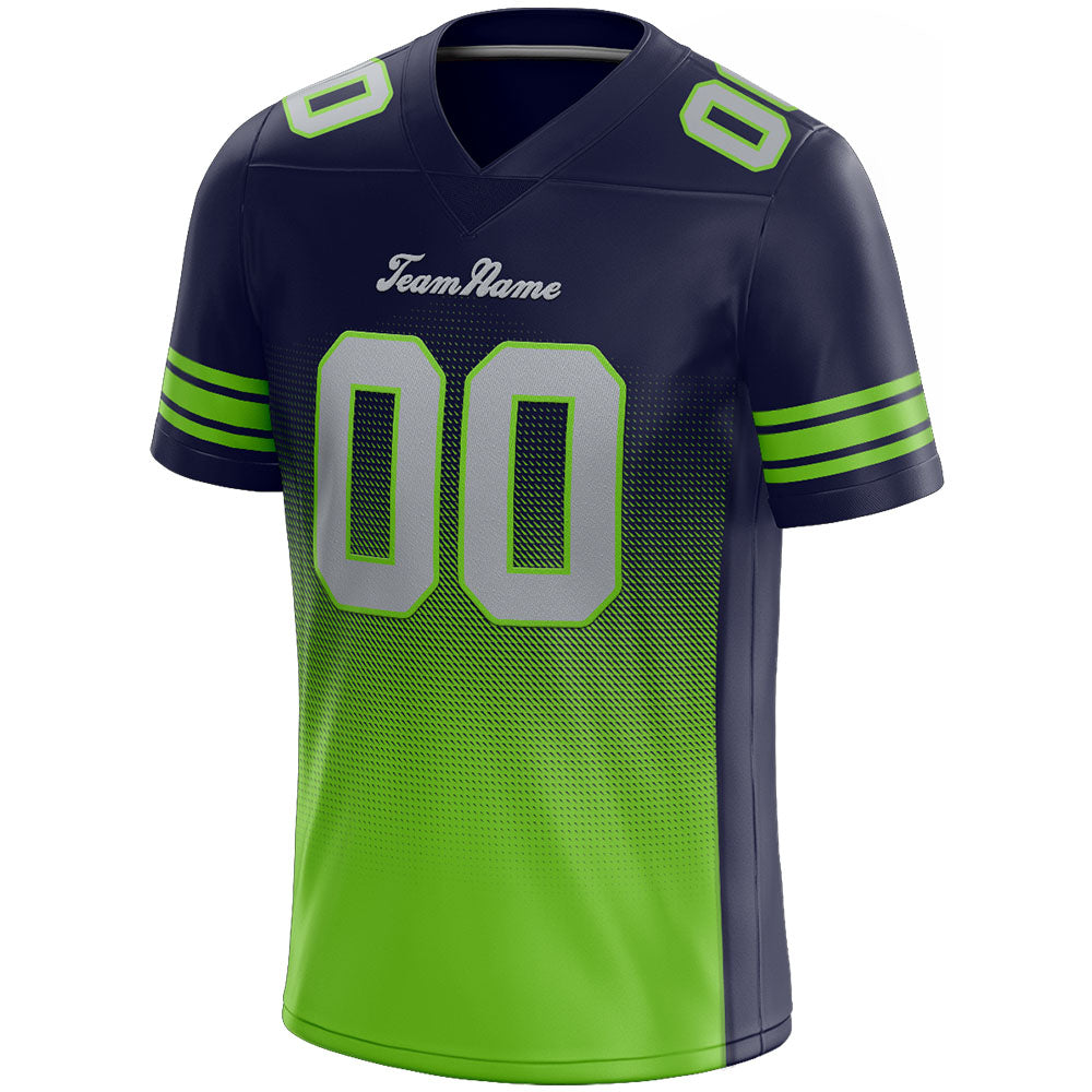 custom authentic gradient fashion football jersey neon green-navy