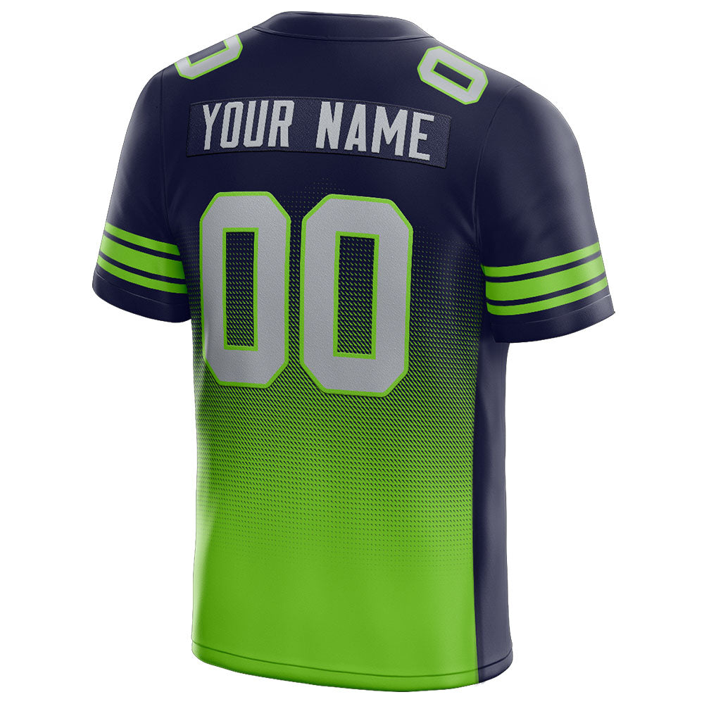 custom authentic gradient fashion football jersey gray-neon green