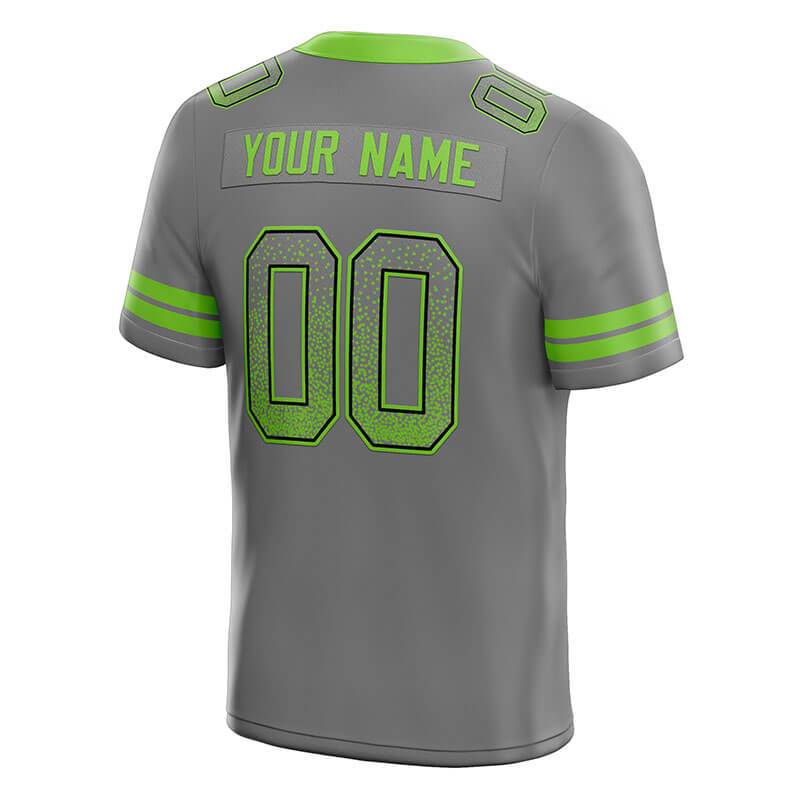 custom authentic drift fashion football jersey gray-neon green mesh
