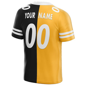 custom authentic split fashion football jersey black-yellow-white