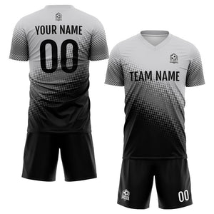 Uniforme de fútbol personalizado para niños y adultos & conjunto personalizado en negro y gris