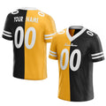 custom authentic split fashion football jersey black-yellow-white