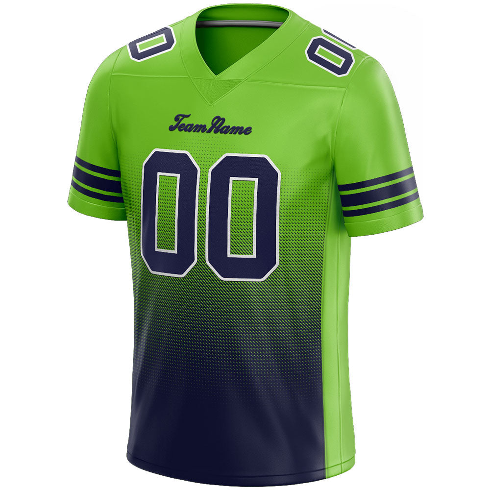 custom authentic drift fashion football jersey neon green-navy