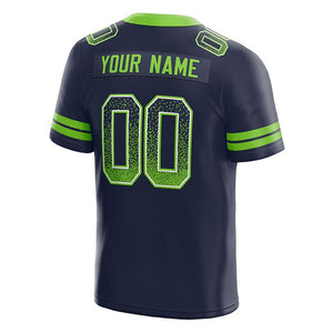custom authentic drift fashion football jersey neon green-navy mesh