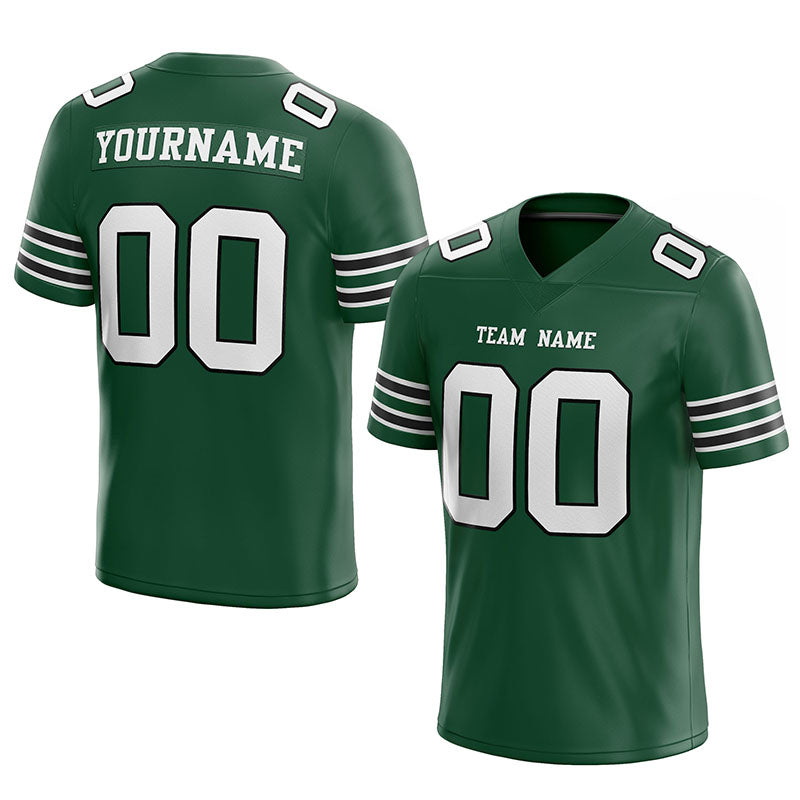 custom authentic football jersey green white-black mesh