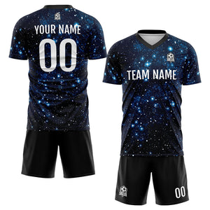 Conjunto personalizado de uniforme de fútbol para niños y adultos: camiseta con estampado de cielo estrellado