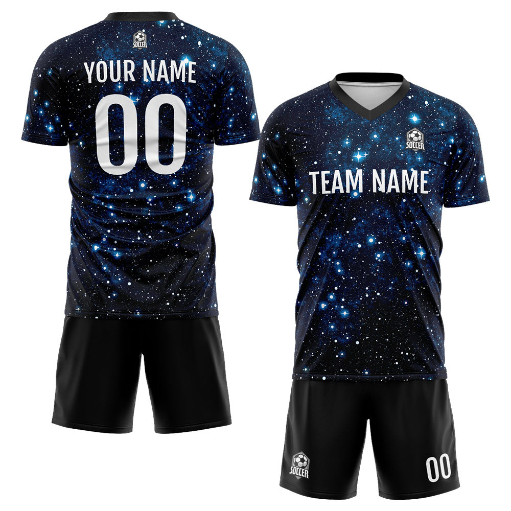 Conjunto personalizado de uniforme de fútbol para niños y adultos: camiseta con estampado de cielo estrellado