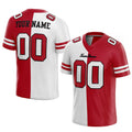 custom authentic split fashion football jersey red-white mesh