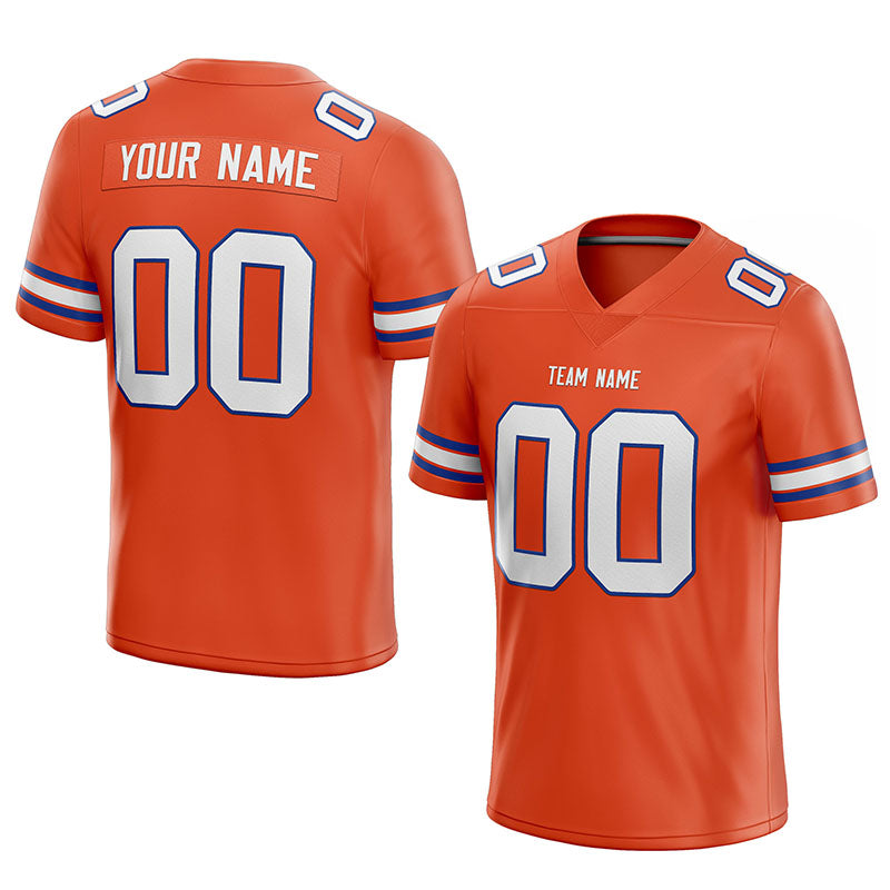 custom authentic football jersey white-royal-orange mesh