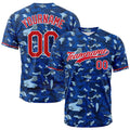 Dise?o personalizado de camiseta de béisbol con estampado completo de camuflaje real