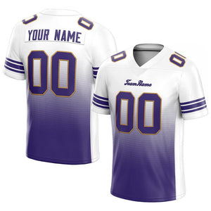 custom authentic gradient fashion football jersey white-purple-gold mesh
