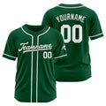 Camiseta de béisbol personalizada con diseño bordado & estilo hip hop & color verde oscuro y blanco