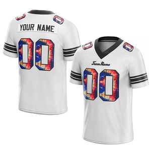 team customized authentic tie dye football jersey white-black mesh