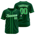 Camiseta de béisbol personalizada con diseño bordado & estilo hip hop & color verde oscuro