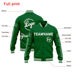 Chaqueta universitaria personalizada estilo Letterman para hombres-mujeres y jóvenes-color verde