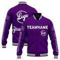 Chaqueta universitaria personalizada estilo Letterman para hombres-mujeres y jóvenes-color morado
